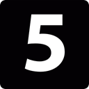 five, number Black icon