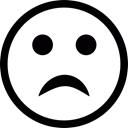Emoticon, smiley, sorrow, unhappy, sadness Black icon
