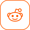 Reddit, line Black icon