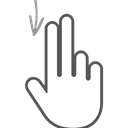 Hand, Finger, Down, scroll, Gesture, swipe, interactive Black icon