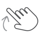 Up, scroll, Gesture, Hand, Finger, swipe, interactive Black icon