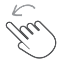 Hand, scroll, Left, Finger, Gesture, swipe, interactive Black icon