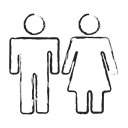 Couple, Female, washroom sign, Gender, male, group, user group Black icon