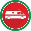 Ambulance, emergency, fire, doctor, medical, Pharmacy, medicine Crimson icon