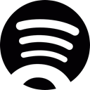 online, Logo, Spotify, network, songs Black icon