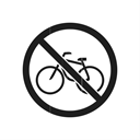 Bicycle, interdiction, prevention, prohibition sign, prohibiting sign, warning, prohibition Black icon
