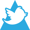 Social, twitter, media, triangle DodgerBlue icon