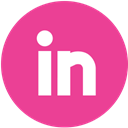 Linkedin, pink, round, Social, media DeepPink icon
