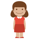 Child, kid, Girl, red, Female, Avatar, person Black icon