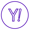 network, line, internet, yahoo!, yahoo, neon, Social Black icon