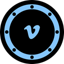 network, btn, portifolio, Circle, rounded, video, Social Black icon