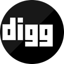 dig, network, Social, media, Digg Black icon