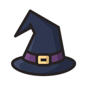 magic, halloween, horror, scary, hat, witch Black icon