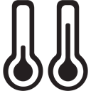 Heating, termometre, temperature, hot Black icon