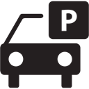 Parking, vehicle, sign, packing, Car Black icon