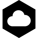 media, Hexagon, Social, Cloudapp Black icon