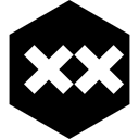 Hexagon, Social, media, animexx Black icon