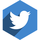 Hexagon, twitter, Social, media, Shadow SteelBlue icon