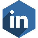 Linkedin, Social, Shadow, media, Hexagon SteelBlue icon