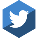 media, twitter, Social, Gloss, Hexagon DarkSlateBlue icon