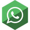 Whatsapp, media, Hexagon, Gloss, Social MediumSeaGreen icon