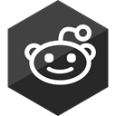media, Gloss, Hexagon, Reddit, Social DarkSlateGray icon