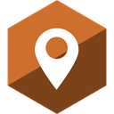 Social, media, location, Hexagon, Gloss Chocolate icon