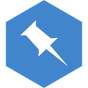 pinboard, Hexagon, media, Social SteelBlue icon