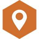 media, Hexagon, location, Social Chocolate icon