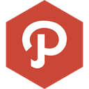 path, Hexagon, Social, media IndianRed icon