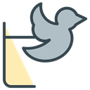media, bird, twitter, Social, Communication Black icon