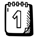 first day, Celebration, Calendar Black icon