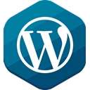 Wordpress, Blue, hexagonal, cms, blog Teal icon