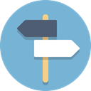 Direction, Crossroads, sign SkyBlue icon