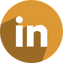 network, media, Linkedin, free, Social Goldenrod icon