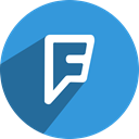 network, media, Social, Foursquare DodgerBlue icon