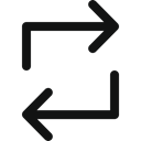 Arrows, Loop, Process, looping, double Black icon