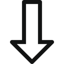 border, stroke arrow down, Arrow, stroke, Down, arrow down, stroke arrow Black icon