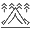 nature, mountains, lake, Adventure, Forest, Camping, Tent Black icon