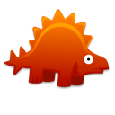 dinosaur, stegosaurus, Cartoon Black icon