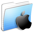 stripped, Apple, Aqua, Folder Black icon