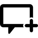 Add, Chat, Communication, Dialogue, Conversation, networking Black icon