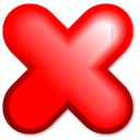 cancel, no, stop Red icon