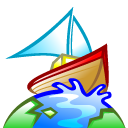 globe, Browser, earth, Boat, world, planet Black icon
