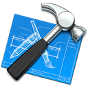 tool, utility, xcode, hammer, Blue print DodgerBlue icon