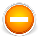 Minus, subtract, Orange LightGray icon