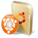 Ubuntu, Disk, save, Box, disc Black icon