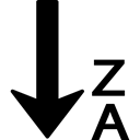 Ordering, Alphabet, order, Alphabetically, Descendant, descending, interface, Alphabetical, Reordering Black icon