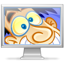 Display, happy, Emotion, screen, Fun, Computer, monitor, funny, Emoticon, smile DarkGray icon