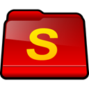 Folder, Shareaza, Downloads Red icon